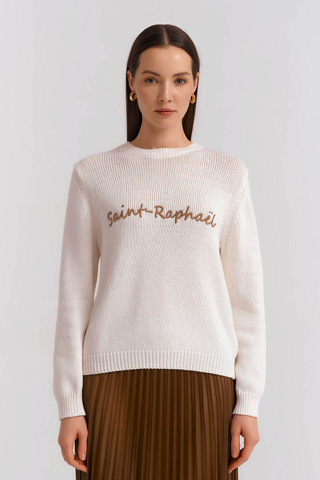 Джемпер с текстом в виде вышивки Бренд Diana Gallesi