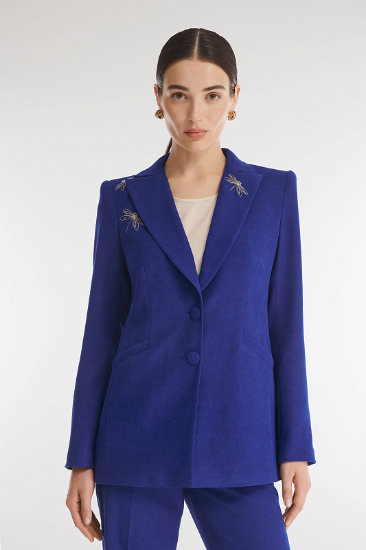 Однобортный пиджак с вышивкой Бренд Caterina Leman