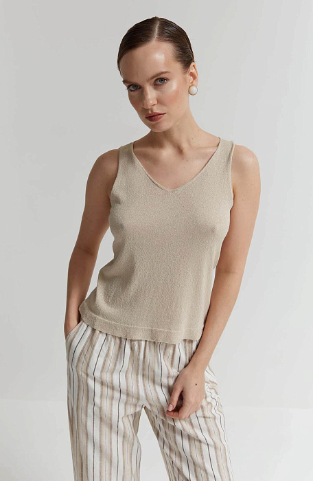 Трикотажный топ с V-образным вырезом Бренд Rocco Ragni