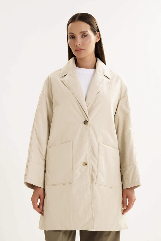 Удлиненная куртка из водонепроницаемого и ветрозащитного материала на пуговицах Бренд MM