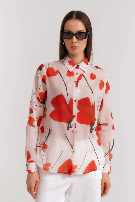 Рубашка с цветочным принтом Бренд Diana Gallesi