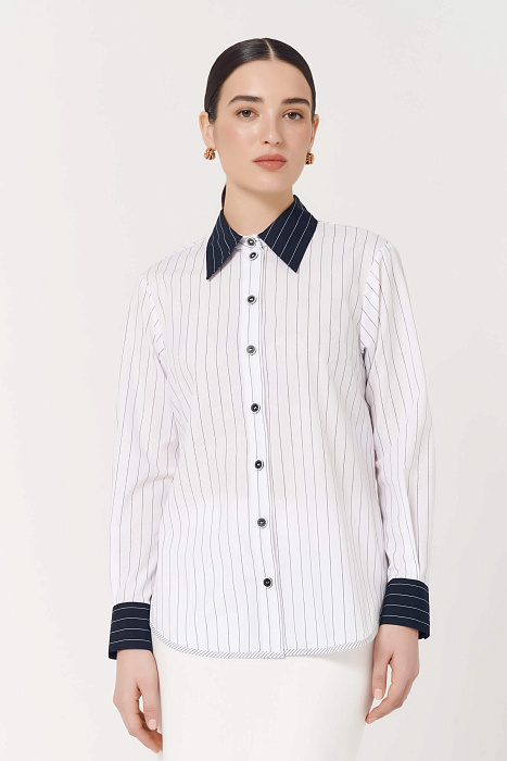 Рубашка с контрастным воротником Бренд Caterina Leman