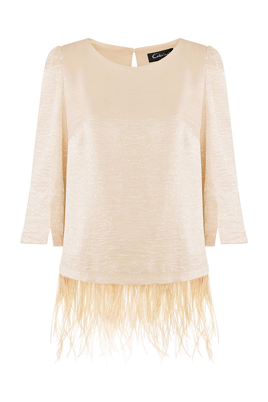 Блузка с окантовкой из перьев Бренд Caterina Leman