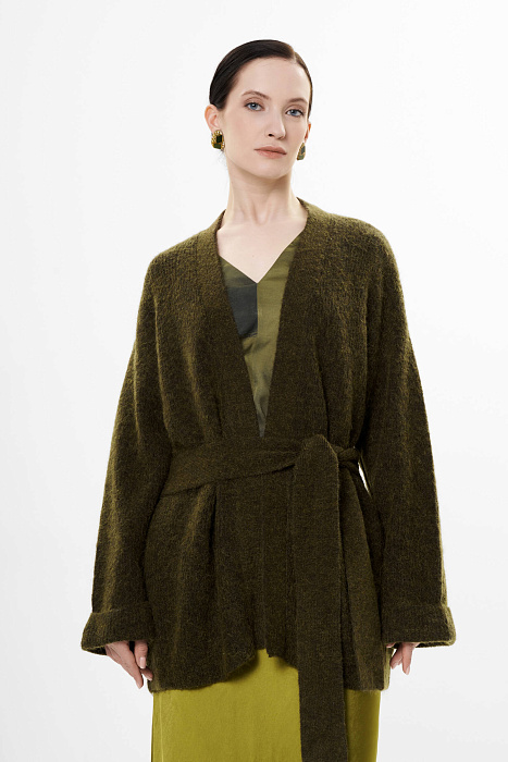 Удлиненный кардиган с шерстью и мохером Бренд Diana Gallesi