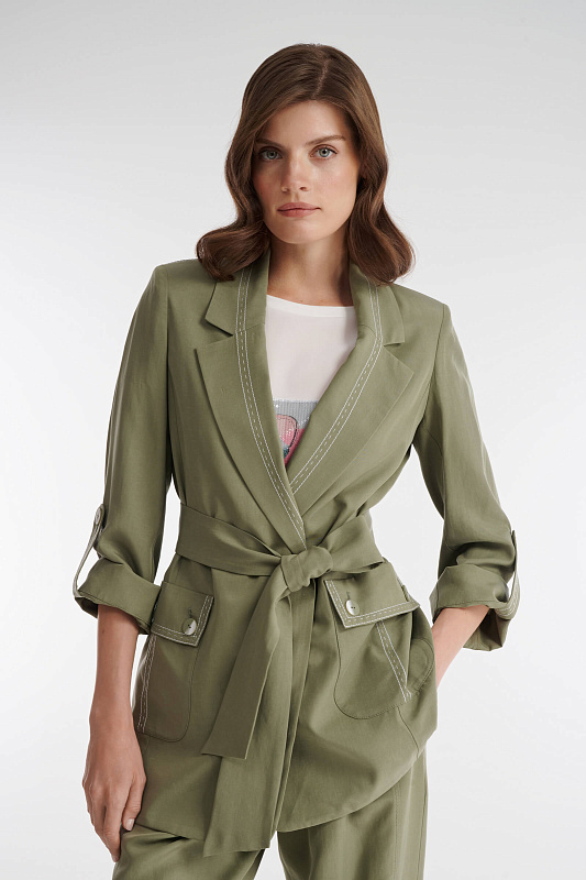 Жакет на запах из вискозы и льна Бренд Caterina Leman