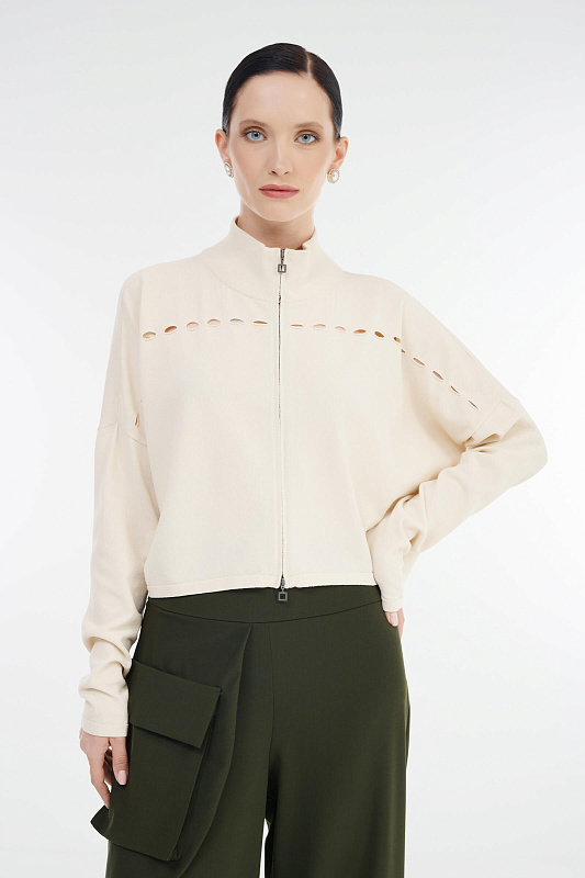 Укороченный кардиган на молнии Бренд Sarah Pacini