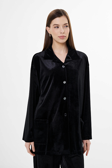 Удлиненная бархатная рубашка Бренд Luisa Viola