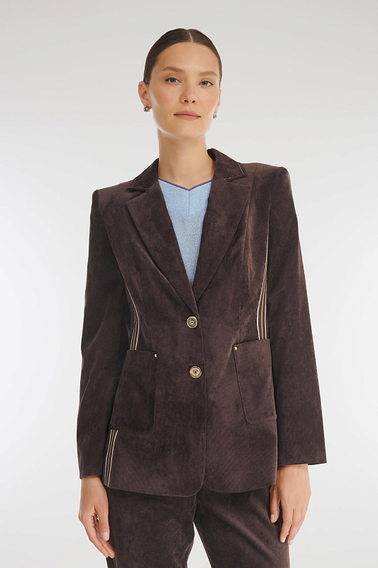 Однобортный пиджак из вельвета Бренд Caterina Leman