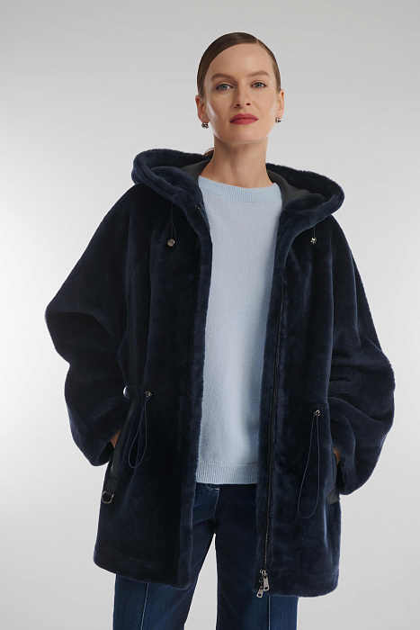 Удлиненная дубленка из натурального меха Бренд Caterina Leman