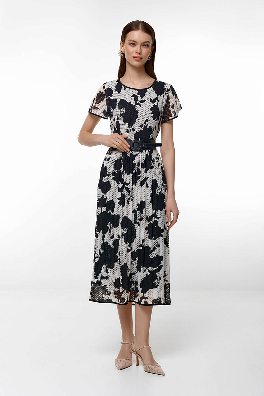 Платье с цветочным принтом и ремнем Бренд Caterina Leman