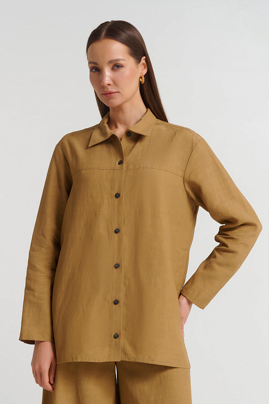 Рубашка с добавлением льна Бренд Sarah Pacini