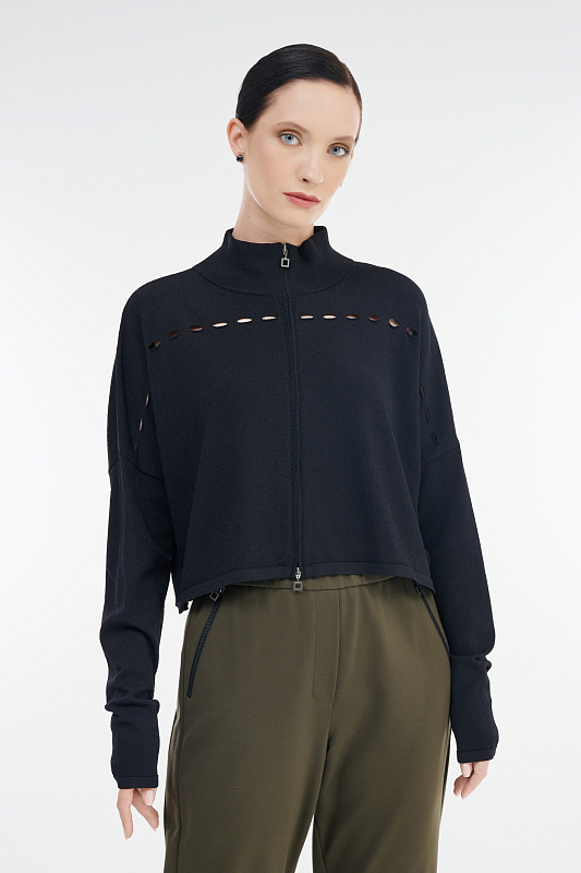 Укороченный кардиган на молнии Бренд Sarah Pacini