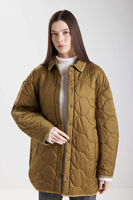 Стеганая куртка с отложным воротником Бренд MM