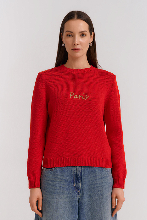 Джемпер с текстом в виде вышивки Бренд Diana Gallesi