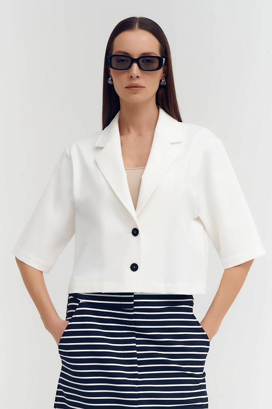 Укороченный жакет на пуговицах Бренд Sarah Pacini