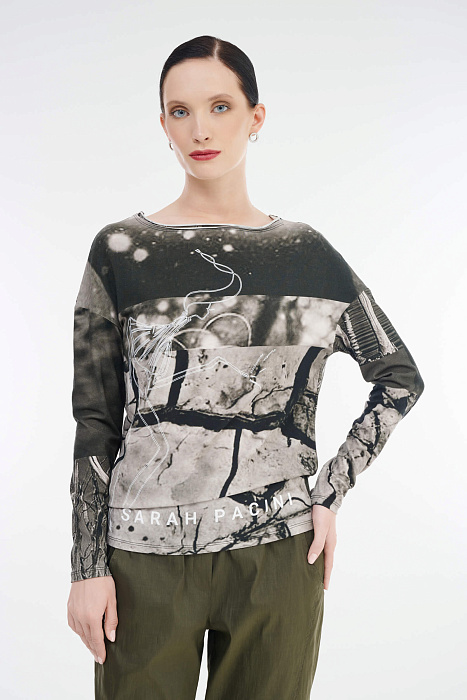 Лонгслив с вырезом-лодочкой Бренд Sarah Pacini