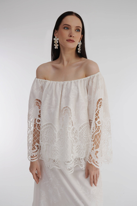 Блузка из хлопкового кружева Бренд Milva Mi